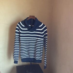 Navy and White Striped Sweater